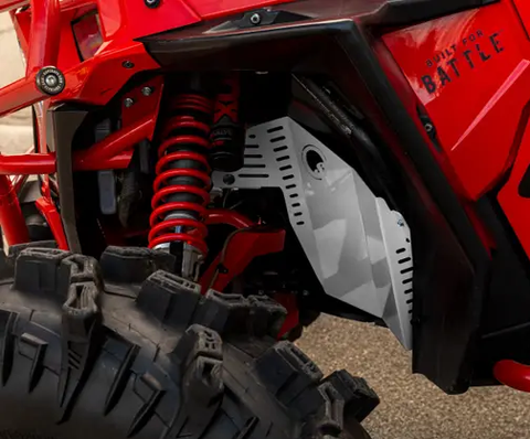 SuperATV Inner Fender Guards for Polaris RZR XP Turbo Models White Aluminum