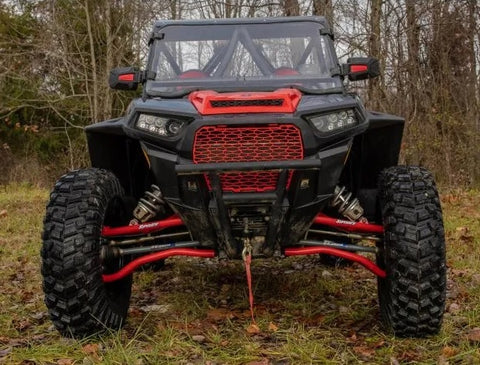 SuperATV Polaris RZR XP 1000 Chromoly 1.5 Inch Forward Offset A-Arms Red