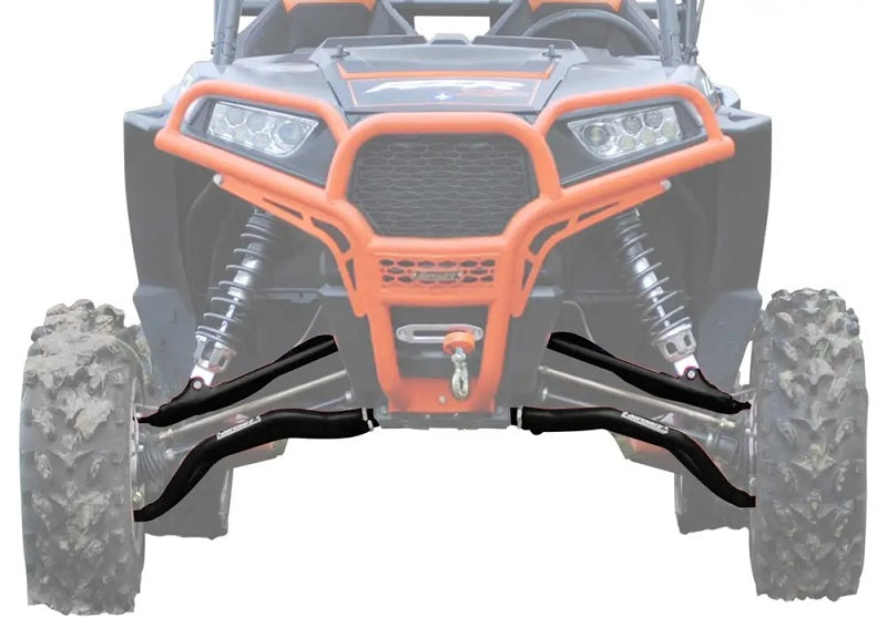 SuperATV Polaris RZR XP Turbo High Clearance Front A Arm Sets Black