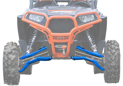 SuperATV Polaris RZR XP Turbo High Clearance Front A Arm Sets Blue