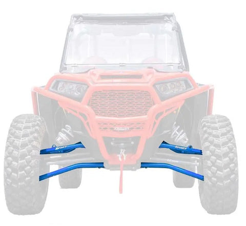 SuperATV Polaris RZR XP Turbo High Clearance Front A Arm Set Blue