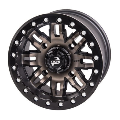 Tusk Teton ATV UTV Beadlock Wheels - Smoke Black