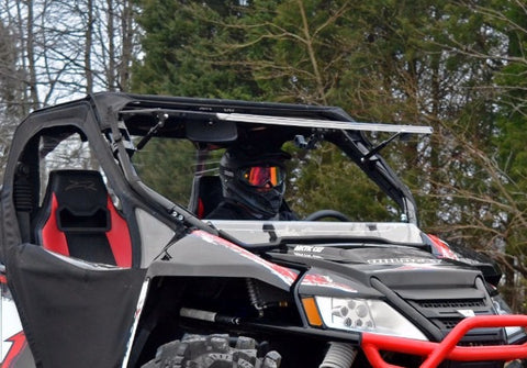 SuperATV Arctic Cat Wildcat Scratch Resistant Flip Up Full Windshield