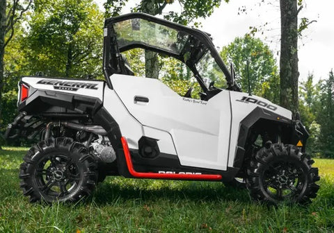 SuperATV Polaris General 1000 Nerf Bar Rock Sliders Red